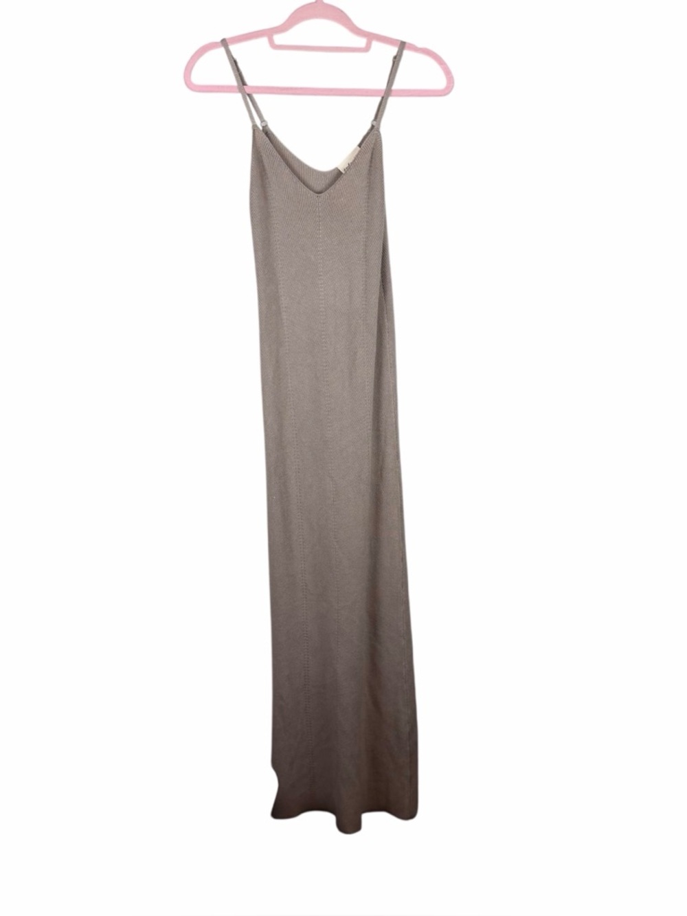 Freshman 1996 Taupe Knit Maxi Dress Spaghetti Strap Bodycon Size Small
